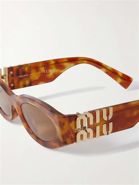 miu miu sunglasses tortoise shell|MIU MIU Glimpse oval.